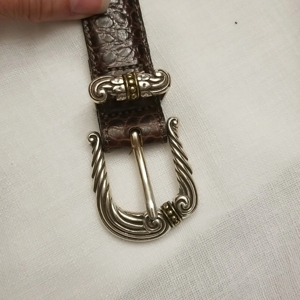 Brighton Mini Crossbody Wallet and NWOT Brown Leather Belt, ML, $55